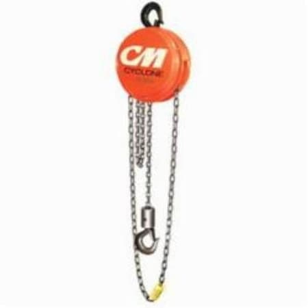 Cyclone 646 Hand Chain Hoist, 1 Ton Load, 20 Ft H Lifting, 14 In Min Between Hooks